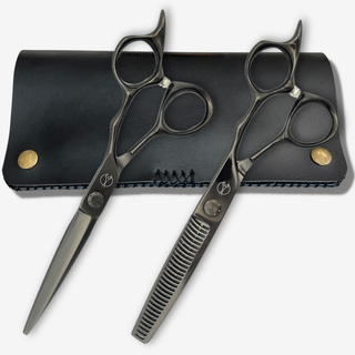 6.0 Inch Hair Gun Metal Black Shears Set — studio grey