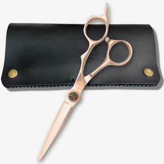 6 Inch Rose Gold Hair Cutting Shears with Gem — studio grey