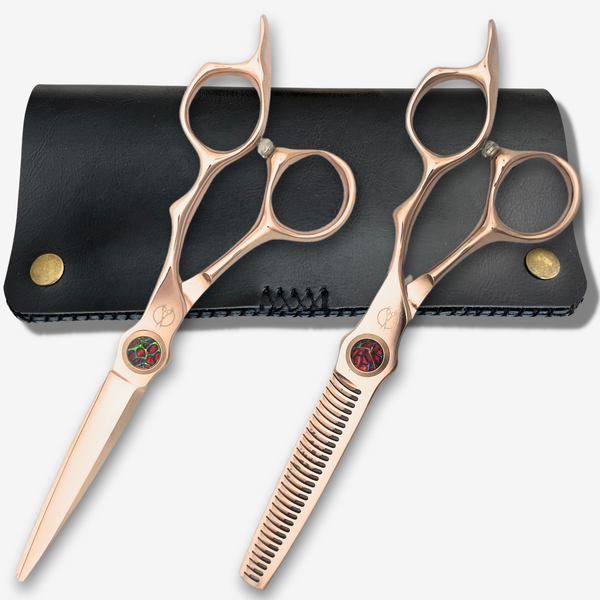 6 Inch Rose Gold with Gem Hair Shears Set — studio grey