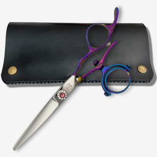 6" Swivel Haircutting Shears in Pink/Purple — studio grey