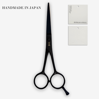 Black Made in Japan Hair Cutting Shears Intelio Steel Yoru — studio grey