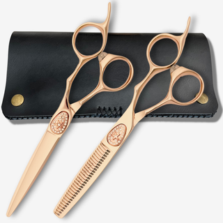 Gold Saki Ikigai Hairdressing Shears Set (Hair Cutting and Thinning Shears) — studio grey