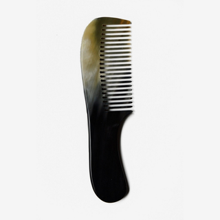 Rounded Brown Horn Comb for Hair — studio grey
