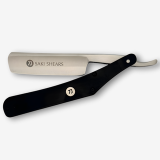 Saki Shears Black Steel Professional Straight Razor — studio grey