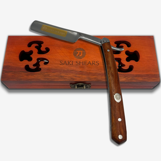 Saki Shears Shinobi Wood Straight Razor — studio grey