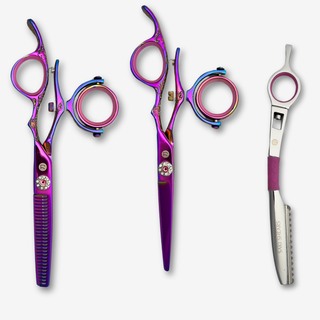 Swivel Kohana Pink Hair Shears Set (Hair Cutting and Thinning Shears) — studio grey