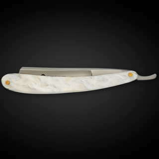 Straight Edge Shave Saki Epoxy Carbon Series - White Pearl